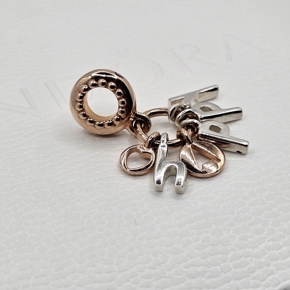 Authentic Pandora Two Tone Dangle Charm - Picture 6 of 7